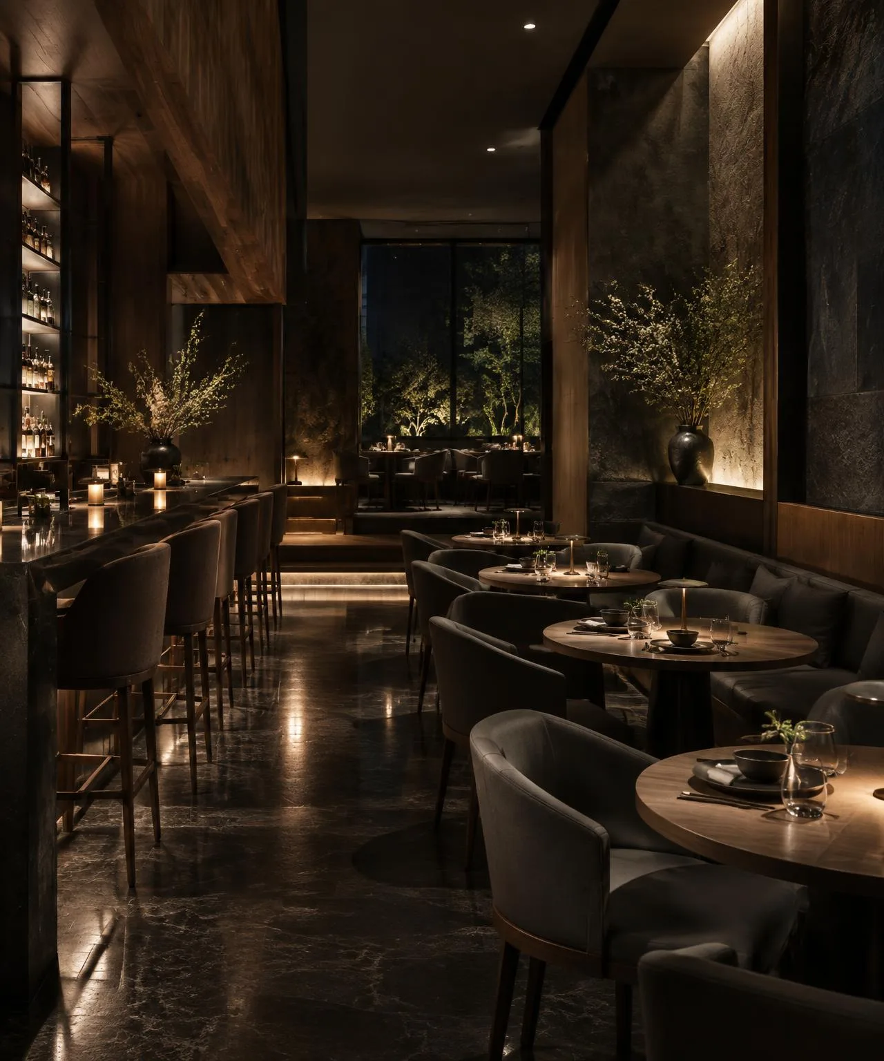 Atmosphärisches Restaurantinterieur